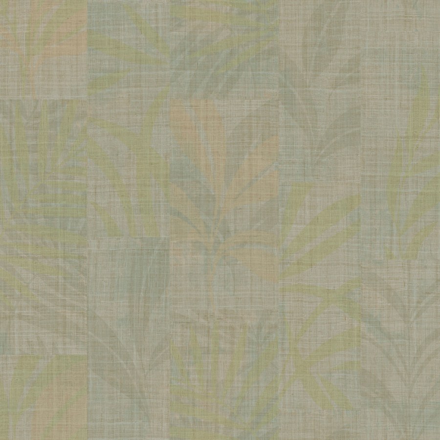 Luksuzna zelena flis tapeta s listovima | Z18920 | Ljepilo besplatno