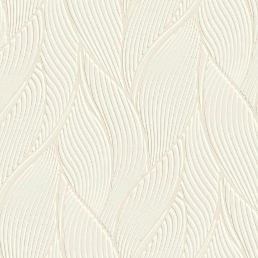 Luksuzna krem flis tapeta za zid | listovi | Z18906 | Ljepilo besplatno