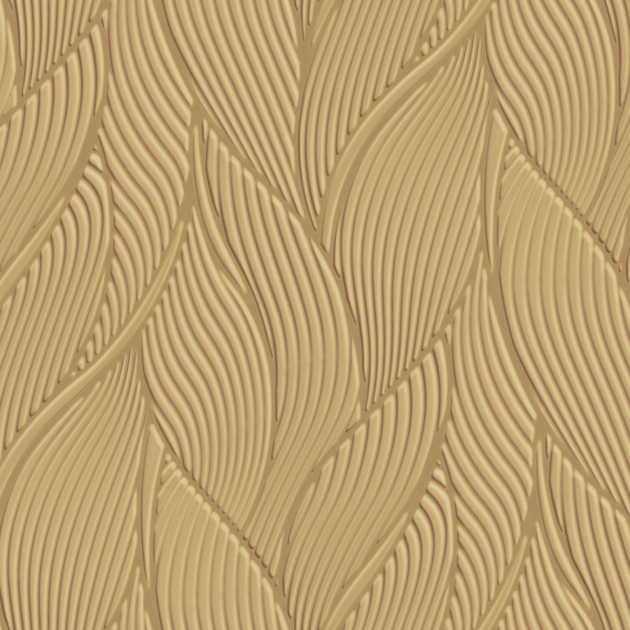 Luksuzna zlatna flis tapeta za zid | listovi | Z18910 | Ljepilo besplatno