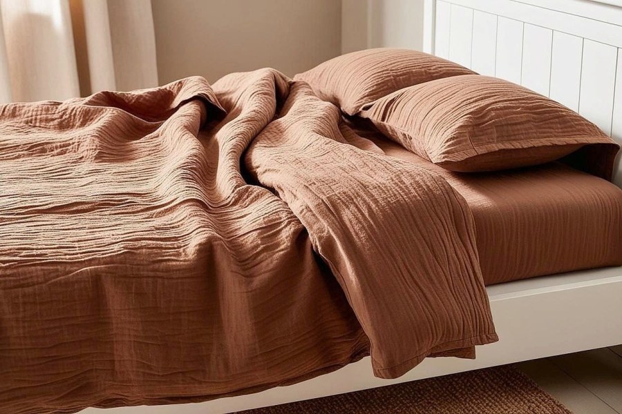 Posteljina muslin Smeđa 140x200, 70x90 cm - Luksuzna posteljina