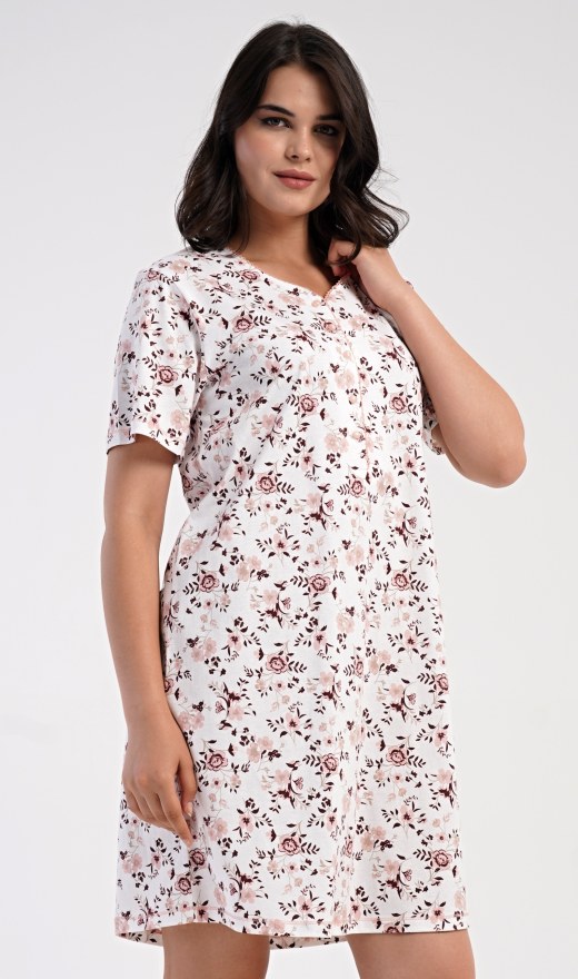 Ženska noćna košulja s kratkim rukavima Ruža