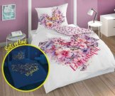 DETEXPOL Posteljina Leptirići srca svijetleća Pamuk, 140/200, 70/80 cm