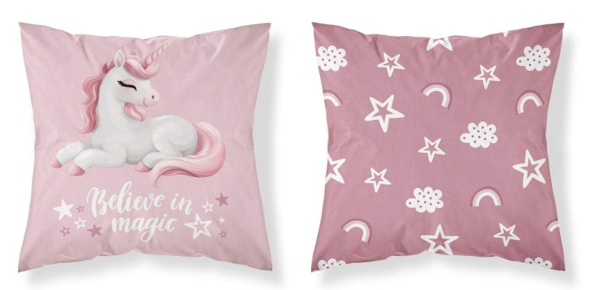 DETEXPOL Navlaka za jastuk Jednorog Believe Pamuk, 40/40 cm - pokrivači za jastuke