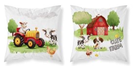 DETEXPOL Navlaka za jastuk Farma crvena Pamuk, 40/40 cm Jastučići - pokrivači za jastuke