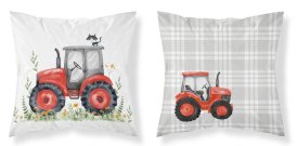 DETEXPOL Navlaka za jastuk Traktor crveni Pamuk, 40/40 cm Jastučići - pokrivači za jastuke