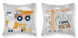 DETEXPOL Navlaka za jastučić Gradilište siva Pamuk, 40/40 cm Jastučići - pokrivači za jastuke