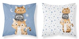 DETEXPOL Navlaka za jastuk Mačkice plava Pamuk, 40/40 cm Jastučići - pokrivači za jastuke