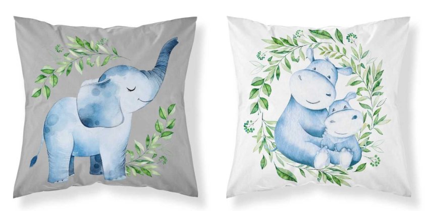 DETEXPOL Navlaka za jastuk Slon siva Pamuk, 40/40 cm - pokrivači za jastuke