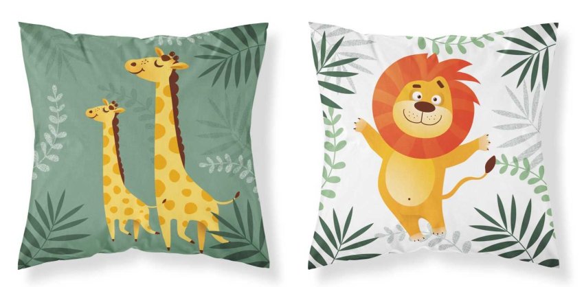 DETEXPOL Navlaka za jastuk Žirafe Pamuk, 40/40 cm - pokrivači za jastuke