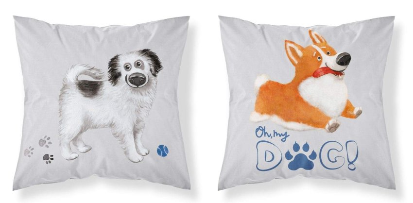 DETEXPOL Navlaka za jastuk Psići Pamuk, 40/40 cm - pokrivači za jastuke