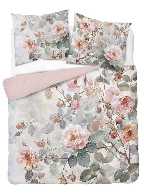 DETEXPOL Francuska posteljina 3D Ruža akvarel micro Poliester - mikrovlakno, 220/200, 2x70/80 cm - Posteljina klasičan uzorak