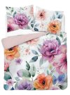 DETEXPOL Francuska posteljina 3D Cvjetovi akvarel micro Poliester - mikrovlakno, 220/200, 2x70/80 cm