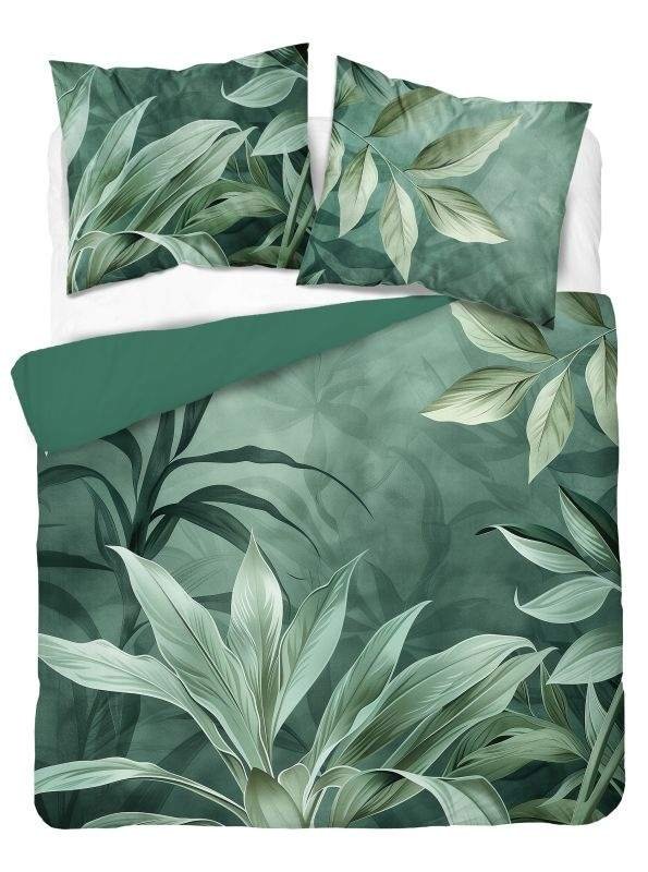 DETEXPOL Francuska posteljina 3D Listovi zelena micro Poliester - mikrovlakna, 220/200, 2x70/80 cm - Posteljina klasičan uzorak
