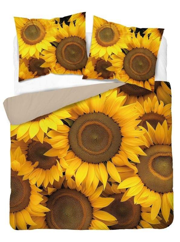 DETEXPOL Francuska posteljina 3D Suncokreti micro Poliester - mikrovlakno, 220/200, 2x70/80 cm - Posteljina foto print