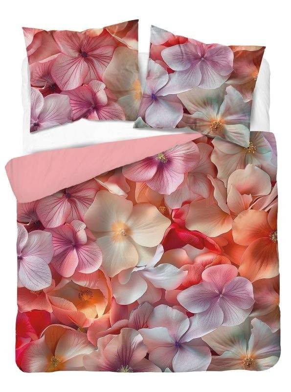 DETEXPOL Francuska posteljina 3D Cvjetovi hortenzije micro Poliester - mikrovlakno, 220/200, 2x70/80 cm - Posteljina foto print