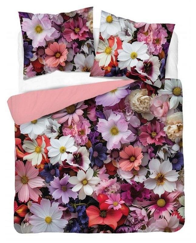 DETEXPOL Francuska posteljina 3D Ljetno cvijeće breskva micro Poliester - mikrovlakno, 220/200, 2x70/80 cm