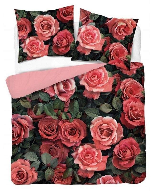 DETEXPOL Francuska posteljina 3D Ruže micro Poliester - mikrovlákno, 220/200, 2x70/80 cm