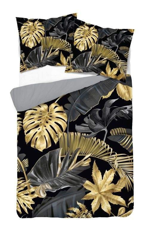 DETEXPOL Francuska posteljina 3D Zlatno lišće micro Poliester - mikrovlakno, 220/200, 2x70/80 cm - Posteljina foto print