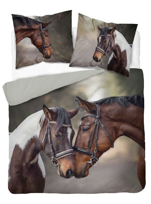 DETEXPOL Francuska posteljina 3D Konji Love micro Poliester - mikrovlákno, 220/200, 2x70/80 cm - Posteljina foto print