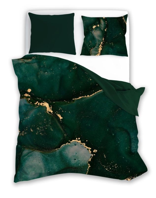 FARO Posteljina pamučni saten Mineral Green Pamuk - Saten, 140/200, 70/90 cm - Posteljina klasičan uzorak