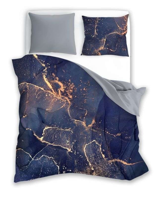 FARO Posteljina pamučni saten Mineral Blue Pamuk - Saten, 140/200, 70/90 cm - Posteljina klasičan uzorak