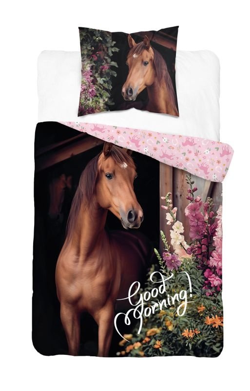 DETEXPOL Posteljina Konj dobro jutro Pamuk, 140/200, 70/80 cm - Posteljina foto print