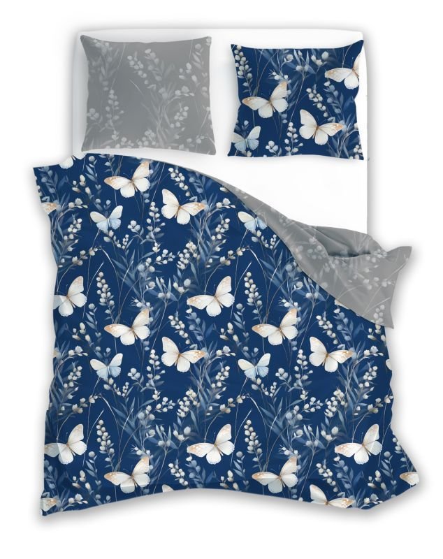 FARO Posteljina Leptirići na plavoj Pamuk, 140/200, 70/90 cm - Dječji posteljina bez licencije