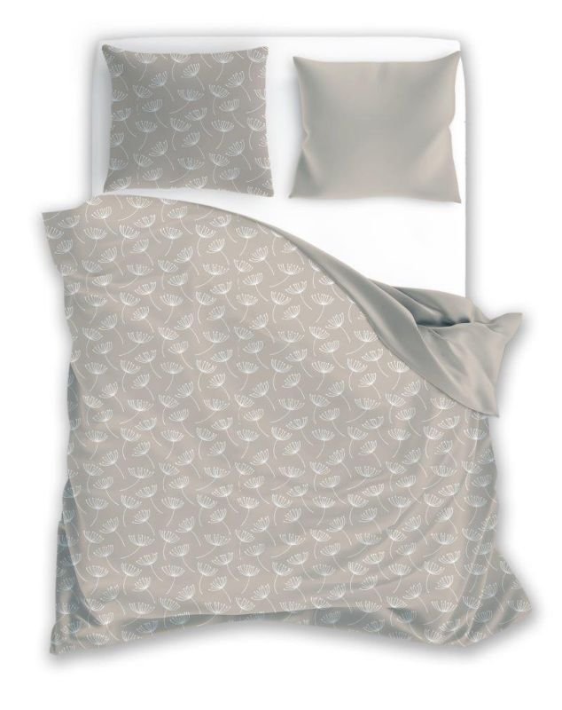 FARO Posteljina Maslačak krem satenski mikro Poliester - satensko mikrovlákno, 140/200, 70/90 cm - Posteljina klasičan uzorak