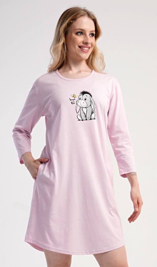 Ženska kućna haljina s tročetvrt rukavima Magarac - Ženske noćne košulje s tročetvrt rukavima