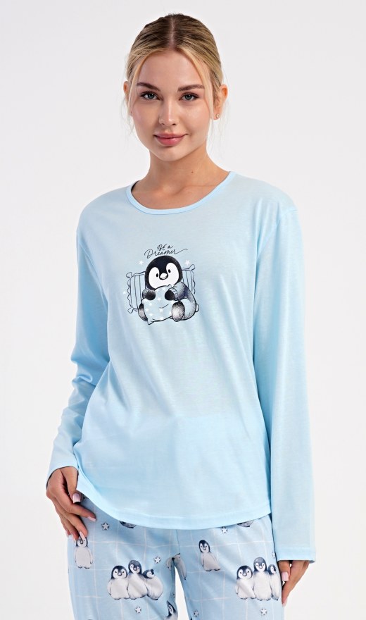 Duga ženska pidžama Pingvin - Ženske pidžame s dugim rukavima