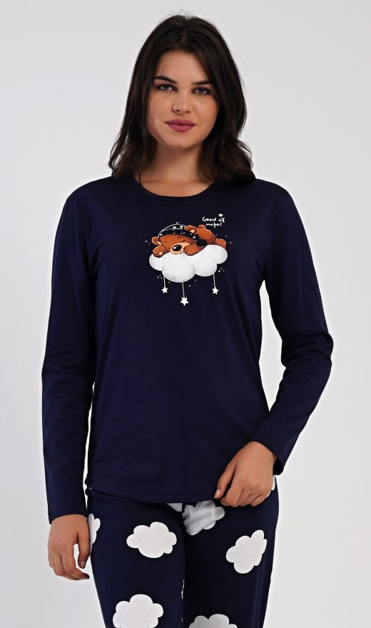 Dugačka ženska pidžama Medo na oblaku