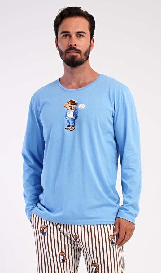 Muška duga pidžama Bear - Muške pidžame s dugim rukavima