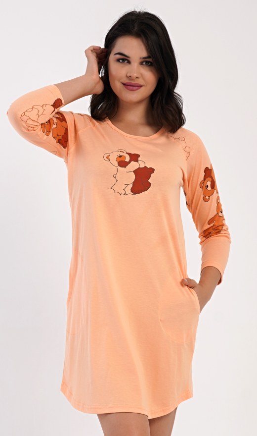 Ženska kućna haljina s tročetvrt rukavima Patricia - Ženske noćne košulje s tročetvrt rukavima