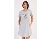 Ženska kućna haljina s kratkim rukavima Amelia Žene - Ženske noćne spavaćice - Prevelike ženske spavaćice