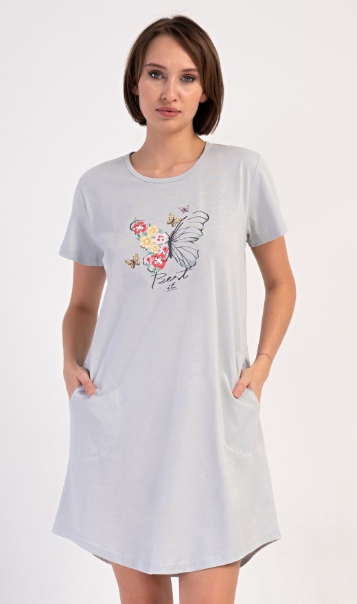 Ženska kućna haljina s kratkim rukavima Amelia - Prevelike ženske spavaćice