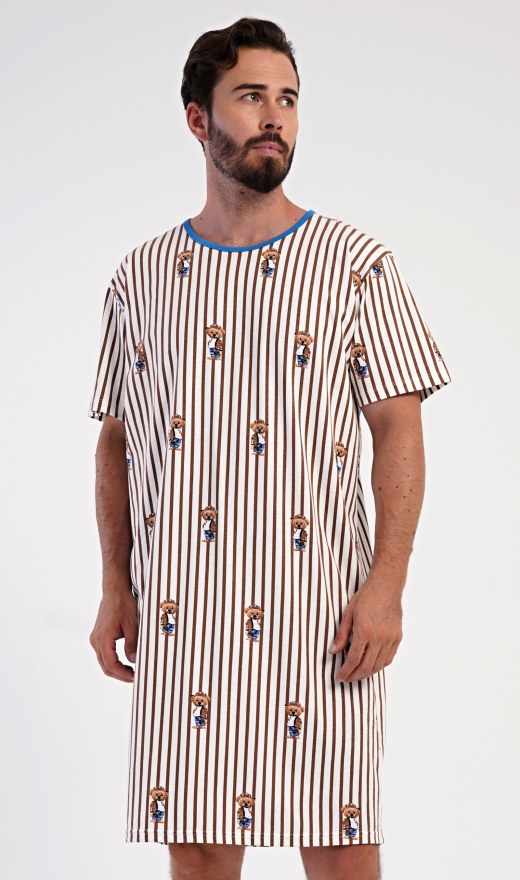 Muška noćna košulja s kratkim rukavima Bear - Muške noćne košulje