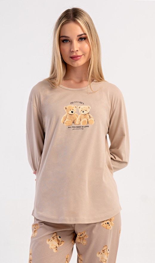 Ženska duga pidžama Monika - Ženske pidžame s dugim rukavima