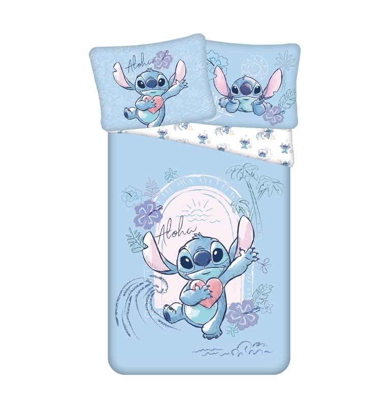 JERRY FABRICS Posteljina Lilo and Stitch Wave Pamuk, 140/200, 70/90 cm
