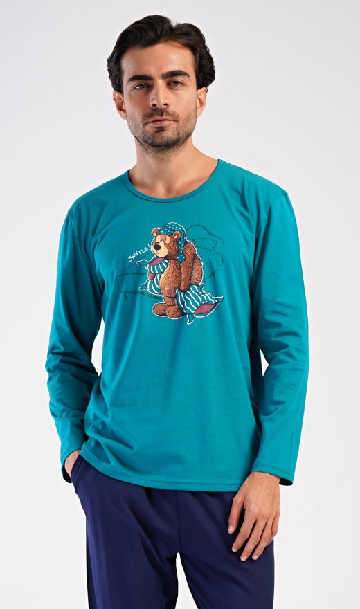 Muška pidžama duga Medo Pospanko - Muške pidžame s dugim rukavima
