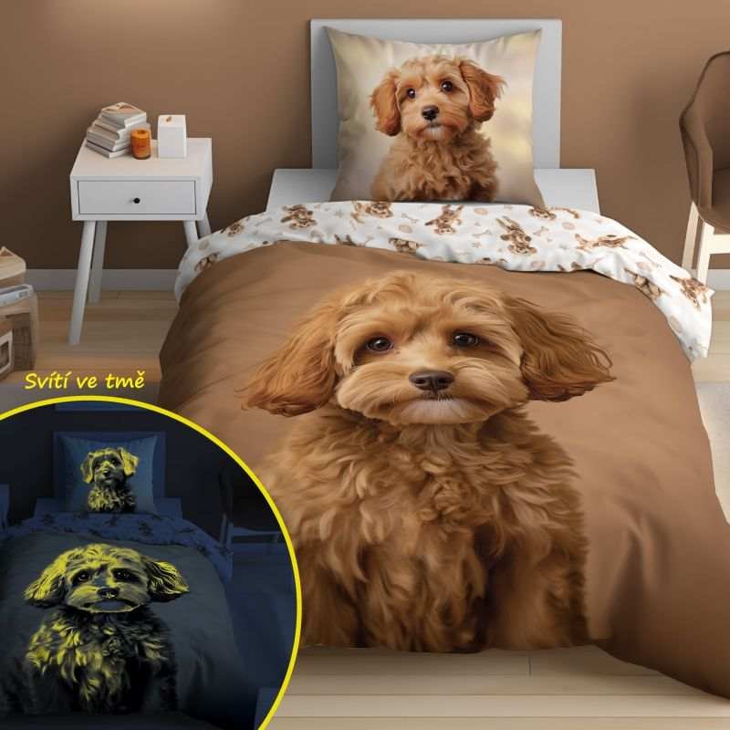 DETEXPOL Posteljina Štene svijetleća Pamuk, 140/200, 70/80 cm DETEXPOL Posteljina Štene svijetleća Pamuk, 140/200, 70/80 cm