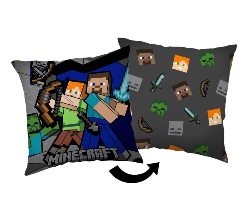 JERRY FABRICS Jastuk Minecraft Survival Mode Poliester, 40/40 cm - jastučići s podstavom