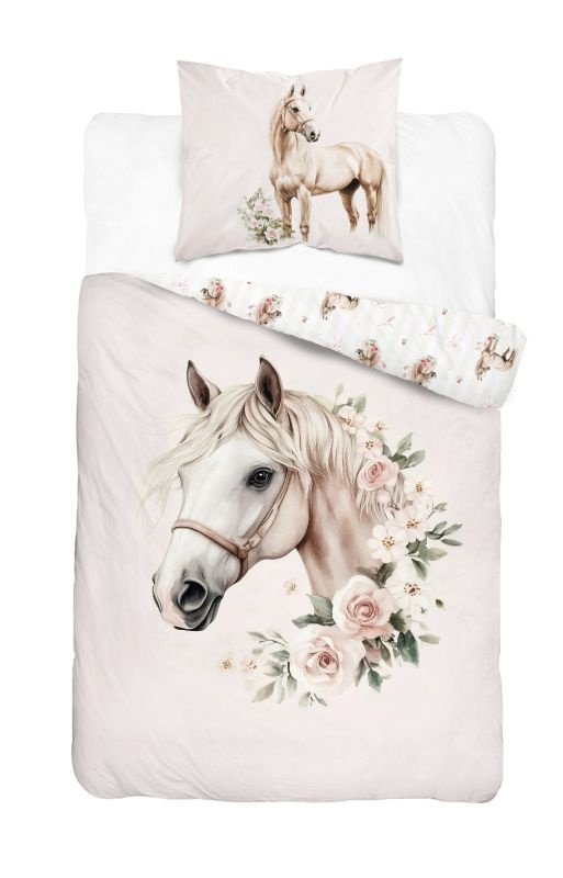 DETEXPOL Posteljina Konj romantic Pamuk, 140/200, 70/80 cm - Posteljina klasičan uzorak