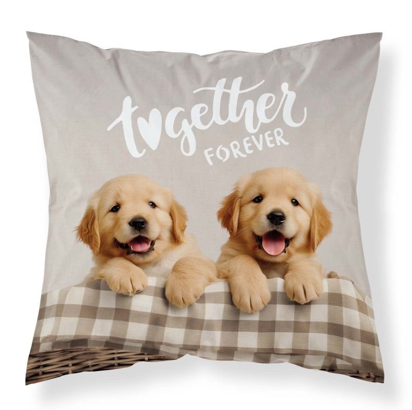 DETEXPOL Navlaka za jastučić Psići micro Poliester, 40/40 cm - pokrivači za jastuke