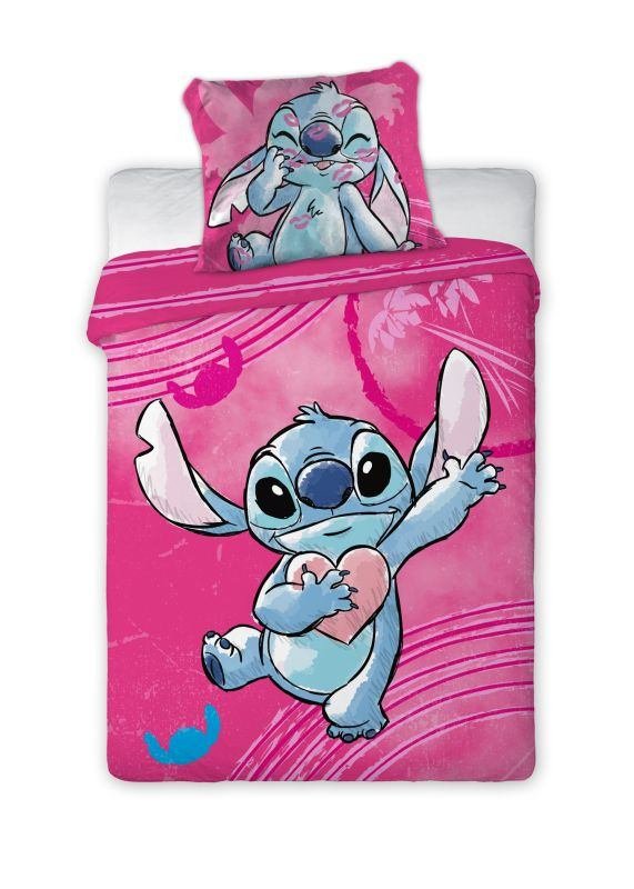 FARO Posteljina za dječji krevetić Lilo and Stitch pink Pamuk, 100/135, 40/60 cm