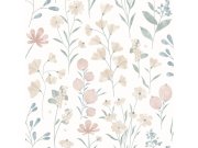 Flis tapeta za zid bijela cvijeće M88307 | Ljepilo gratis