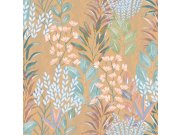 Na skladištu - Flis tapeta za zid smeđa cvijeće listovi M86902 | Ljepilo gratis Flis tapeta za zid smeđa cvijeće listovi M86902 | Ljepilo gratis