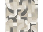 Grafička flis tapeta za zid sivo-bež A76002 | Ljepilo gratis