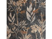 Flis tapeta za zid crna trava, listovi 125057 | Ljepilo gratis