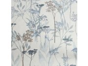 Flis tapeta za zid bijelo-plava trava, listovi 125060 | Ljepilo gratis