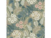 Flis tapeta za zid zelena cvijeće A76603 | Ljepilo gratis Na skladištu